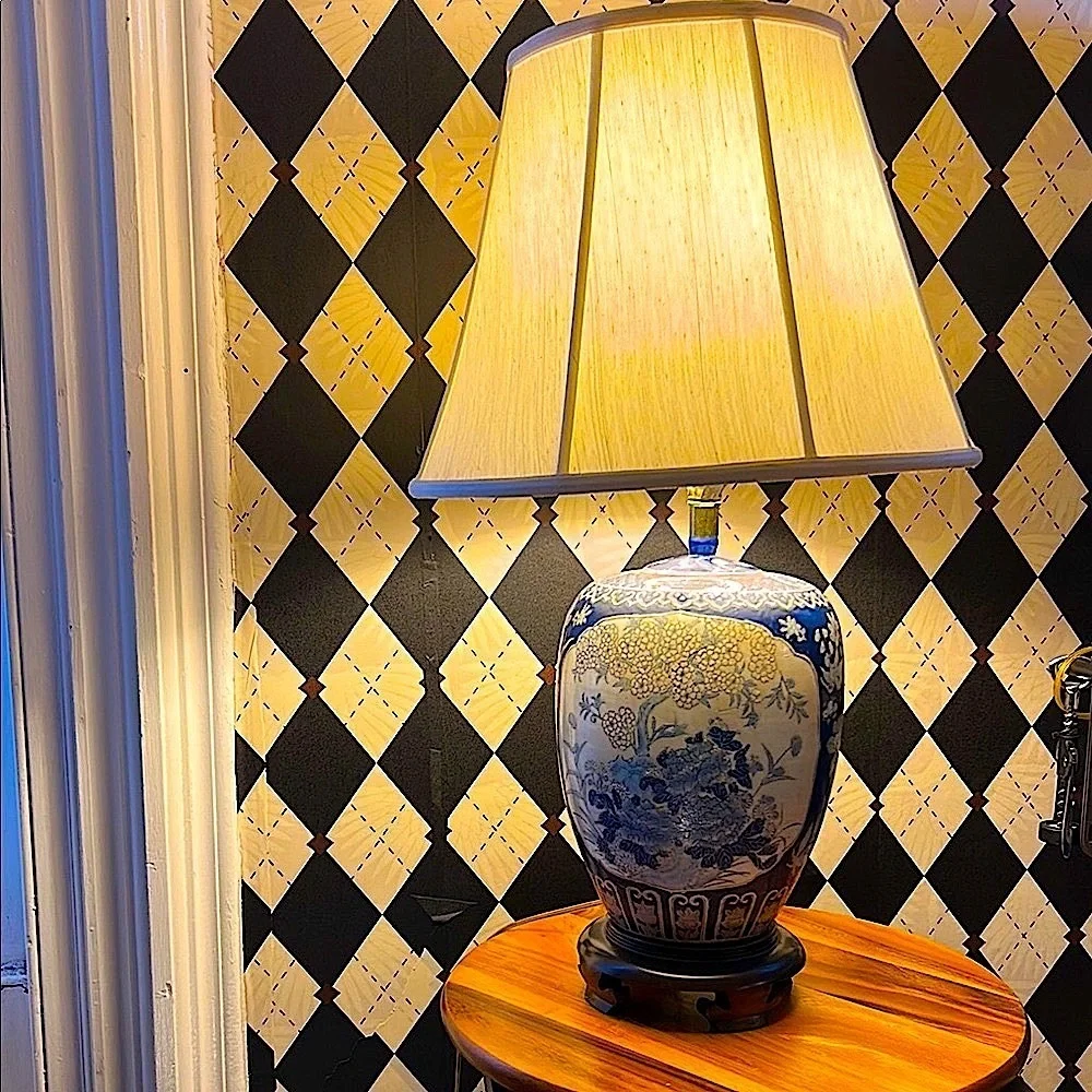 Vintage Chinoiserie Textured Table Lamp – Cultured‎ Elegance